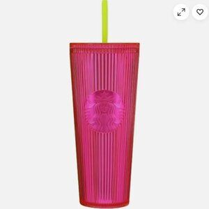 Starbucks Iridescent Pink Magenta Cold Cup Tumbler 24 oz